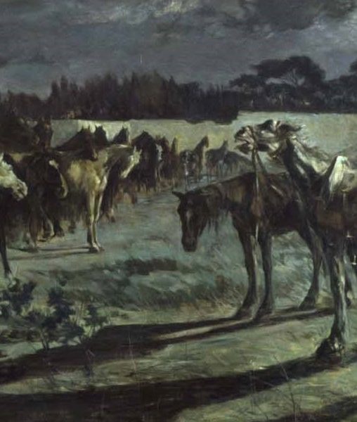 dipinto ispirato a Chostolmér, Il cavallo narratore (1901) di Giovanni Marchini (particolare)