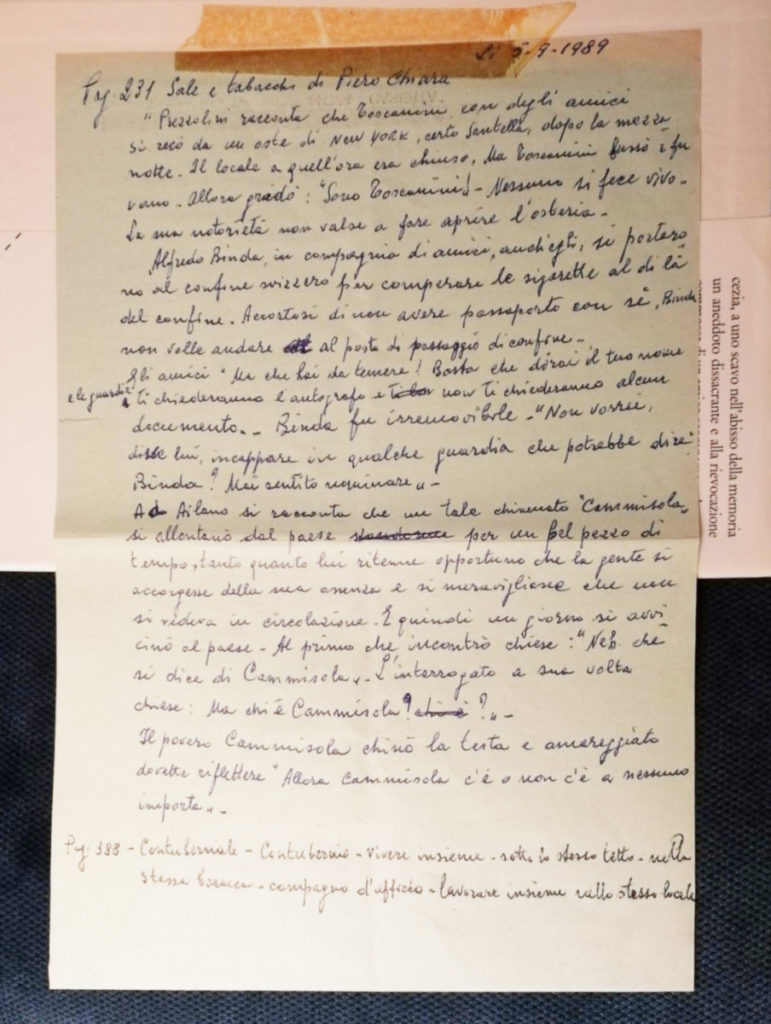 manoscritto piero chiara Flanerí